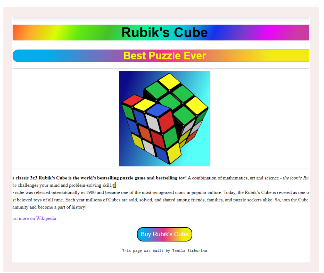 Rubik's Cube project preview