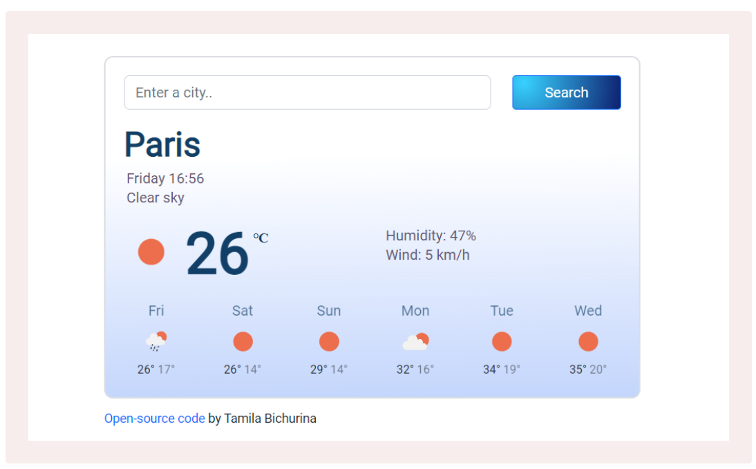 Weather project preview